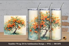 Realistic Tree Tumbler Wrap Sublimation Design 4 Product Image 1