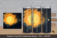 Yellow Moon Tumbler Wrap Sublimation Design 4 Product Image 1