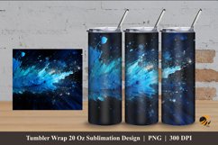 Blue Splash Tumbler Wrap Sublimation Design 4 Product Image 1