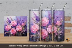 Elegant Rose Tumbler Wrap Sublimation Design 4 Product Image 1