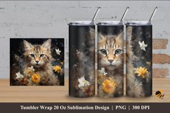 Cat Abstract Tumbler Wrap Sublimation Design 4 Product Image 1
