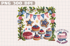 4th of July PNG Sublimation Strawberry berries Patriotic Product Image 1