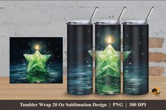 Star Candle Tumbler Wrap Sublimation Design 4 Product Image 1