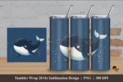 Scandinavian Whale Tumbler Wrap Sublimation Design 4 Product Image 1