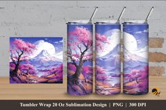 Beauty Mountain Tumbler Wrap Sublimation Design 4 Product Image 1