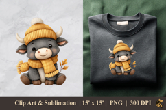 Cute Buffalo DTF Sublimation Clipart Design 4 Product Image 1