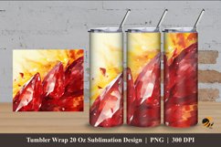 Red Crystal Tumbler Wrap Sublimation Design 4 Product Image 1