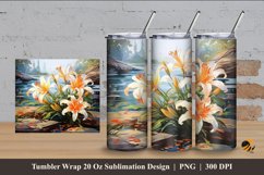 Coolness of The Lily Tumbler Wrap Sublimation Design 4 Product Image 1