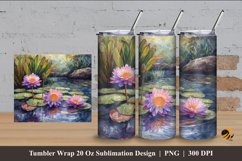 Wild Lotus Tumbler Wrap Sublimation Design 4 Product Image 1