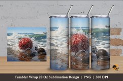 Sea Urchin Tumbler Wrap Sublimation Design 4 Product Image 1