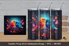 Lovely Cute Bird Tumbler Wrap Sublimation Design 4 Product Image 1