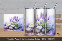Stone and Lavender Tumbler Wrap Sublimation Design 4 Product Image 1