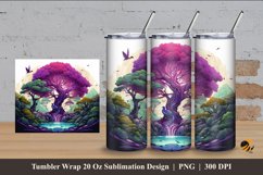 Violet Waterfall Tumbler Wrap Sublimation Design 4 Product Image 1