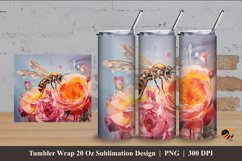 Sweet Bee Tumbler Wrap Sublimation Design 4 Product Image 1