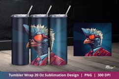 Fun Chicken Tumbler Wrap Sublimation Design 4 Product Image 1