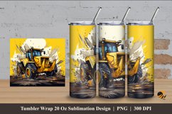 Buldozer Effect Tumbler Wrap Sublimation Design 4 Product Image 1