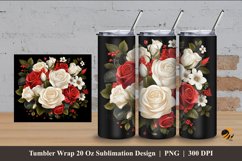 Floral Bouquet Tumbler Wrap Sublimation Design 4 Product Image 1
