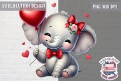 Valentine&#039;s Cute Animal Heart Sublimation Design PNG Sweet Product Image 1