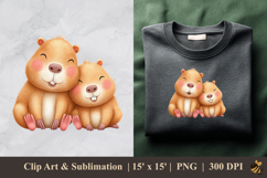 Adorable And Playful Capybara DTF Sublimation Clipart 4 Product Image 1