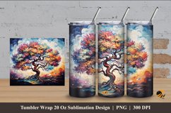 Artistic Tree Tumbler Wrap Sublimation Design 4 Product Image 1