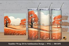 Red Autumn Tumbler Wrap Sublimation Design 4 Product Image 1
