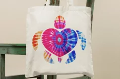 Tie Dye Heart Turtles Sublimation PNG - Watercolor Turtles Product Image 4
