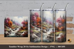 Cold Waterfall Tumbler Wrap Sublimation Design 4 Product Image 1
