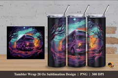 Ghost Bus Tumbler Wrap Sublimation Design 4 Product Image 1