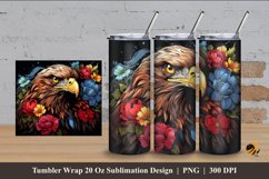 Eagle Flower Tumbler Wrap Sublimation Design 4 Product Image 1