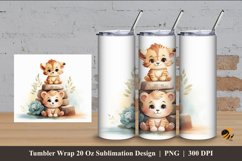 Baby Animals Tumbler Wrap Sublimation Design 4 Product Image 1