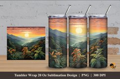 Afternoon garden Tumbler Wrap Sublimation Design 4 Product Image 1