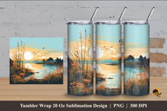 Lake Tumbler Wrap Sublimation Design 4 Product Image 1