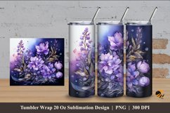 Luxurious Lavender Tumbler Wrap Sublimation Design 4 Product Image 1