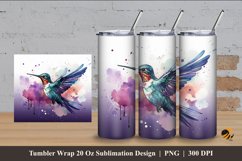Hummingbird Fantasy Tumbler Wrap Sublimation Design 4 Product Image 1