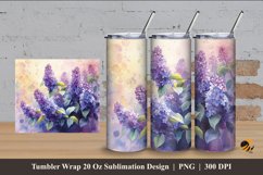 Floral Hue Tumbler Wrap Sublimation Design 4 Product Image 1