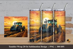 Tractor At Field Tumbler Wrap Sublimation Design 4 Product Image 1