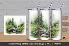 Fern Plant Tumbler Wrap Sublimation Design 4 Product Image 1
