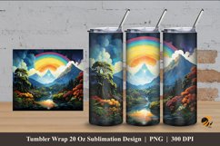 Rainbow Mountain Tumbler Wrap Sublimation Design 4 Product Image 1