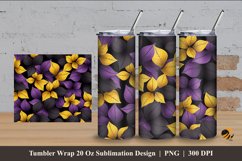 Yellow Purple Tumbler Wrap Sublimation Design 4 Product Image 1