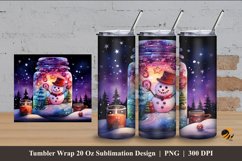 Fantasy Cute Snowman Tumbler Wrap Sublimation Design 4 Product Image 1