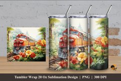 Old Train Tumbler Wrap Sublimation Design 4 Product Image 1