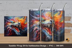 Dragon Fire Tumbler Wrap Sublimation Design 4 Product Image 1