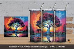 Trees Pop Art Tumbler Wrap Sublimation Design 4 Product Image 1