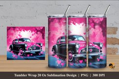 Romantic Car Tumbler Wrap Sublimation Design 4 Product Image 1