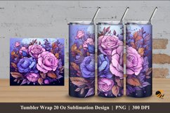 Glamorous Rose Tumbler Wrap Sublimation Design 4 Product Image 1