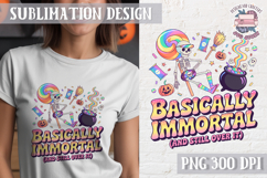 Halloween Skeleton Clipart PNG Sublimation Colored Sarcastic Product Image 1