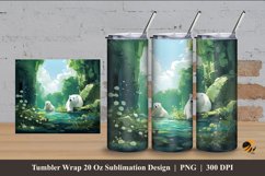 White Bear Tumbler Wrap Sublimation Design 4 Product Image 1