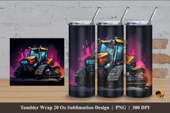 Cool Buldozer Tumbler Wrap Sublimation Design 4 Product Image 1