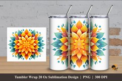 Colorful Blooms Tumbler Wrap Sublimation Design 4 Product Image 1