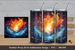 Magic Fire Tumbler Wrap Sublimation Design 4 Product Image 1